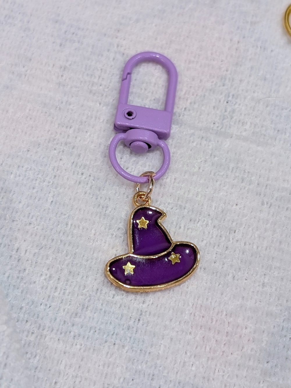 Purple Witch Hat Keychain Clip for Bags